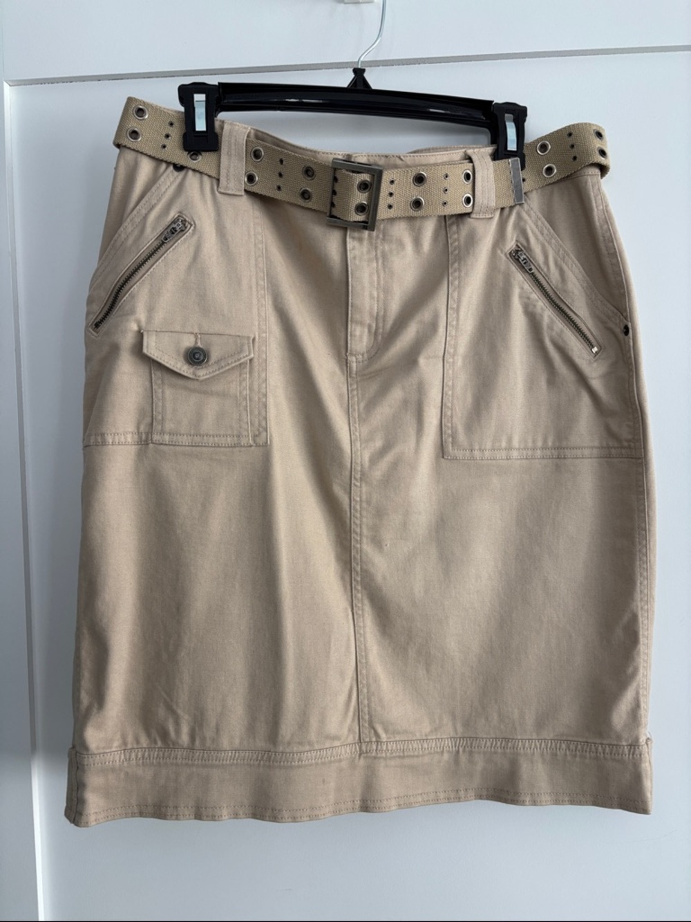 Kaki tan pencil skirt